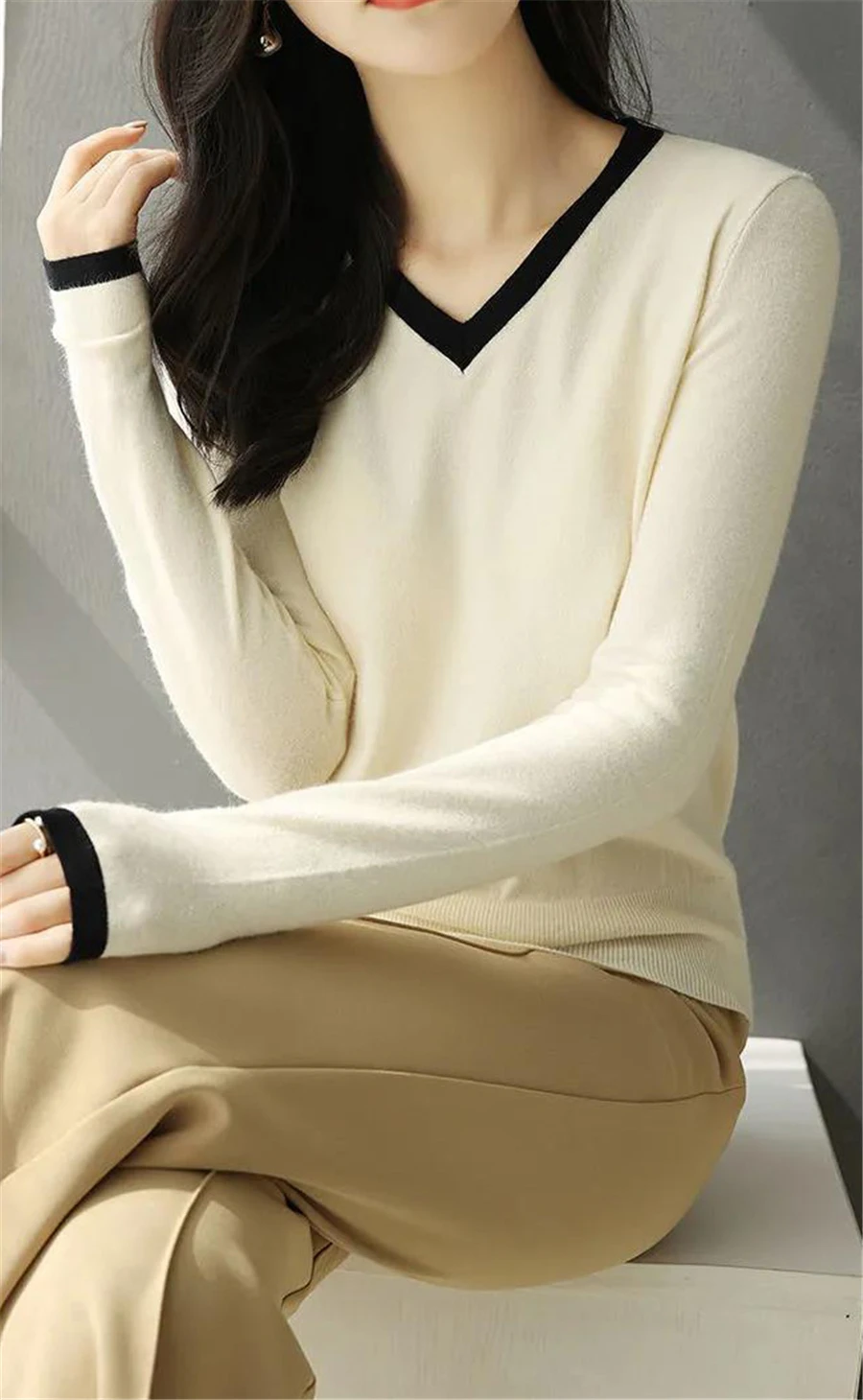 Pull Femme Karen Scott - Col En V, Rose, Taille M, Acrylique, Neuf Avec étiquettes