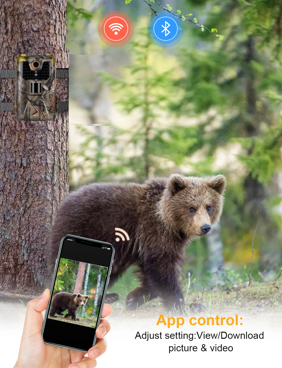 Wifi Hunting Cameras 940nm APP Surveillance Wireless Bluetooth Control Wifi900 1296P Night Vision Wildlife Photo Traps Camera hunting trail camera trail camera
