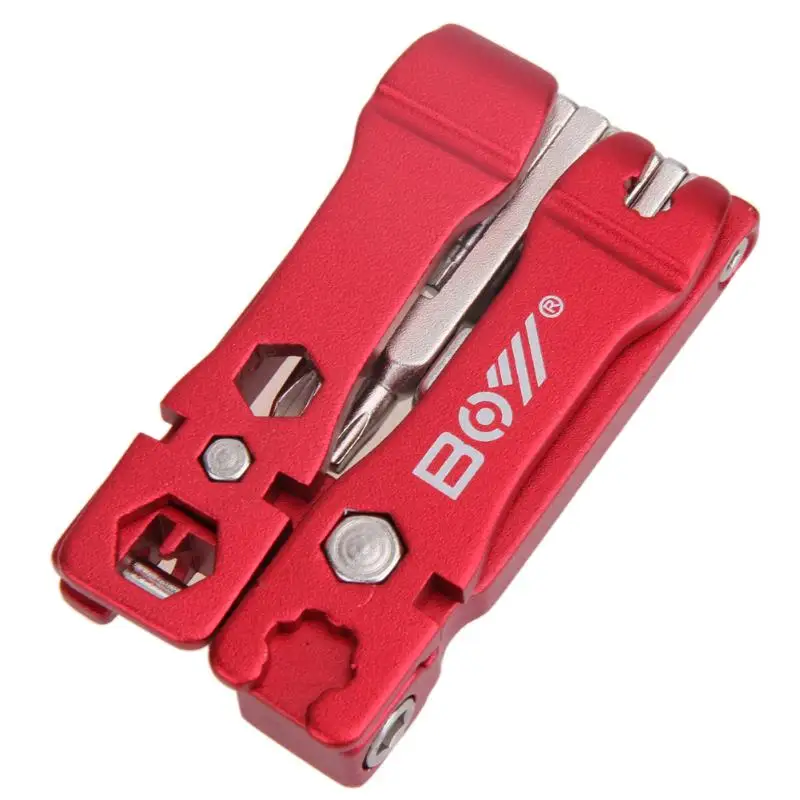 Красный 19 в 1 MTB горный велосипед ремонт комбинации велосипедный комплект Инструменты для ремонта мульти-fucntion складывающаяся отвертка шестигранный гаечный ключ - Цвет: Красный