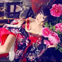 Оригинальное японское цветочное кимоно сливы, женские сценические комплекты, весенне-летние великолепные кимоно+ пояс