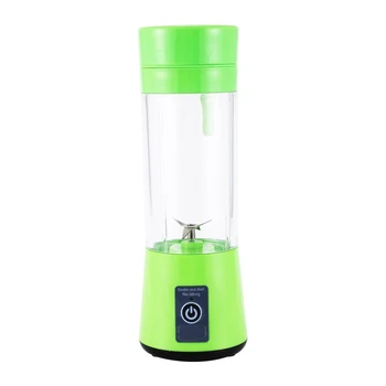 

USB Rechargeable, Small Blender Single Serve, Personal Size Blender Handheld Sized Travel Blender Juicer Cup 380Ml Green