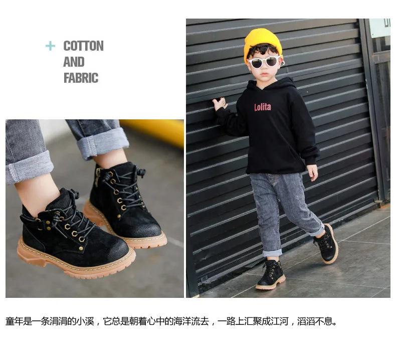 Осенне-зимние детские ботиночки из натуральной воловьей кожи для мальчиков; Классическая обувь в римском стиле на молнии со шнуровкой; теплые зимние ботинки для девочек