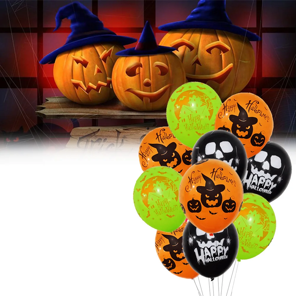 

50PCS Skull Skeleton Festival Decoration Party Round Reusable Latex Funny Scary Props Blood Splatter Halloween Balloon Pumpkin