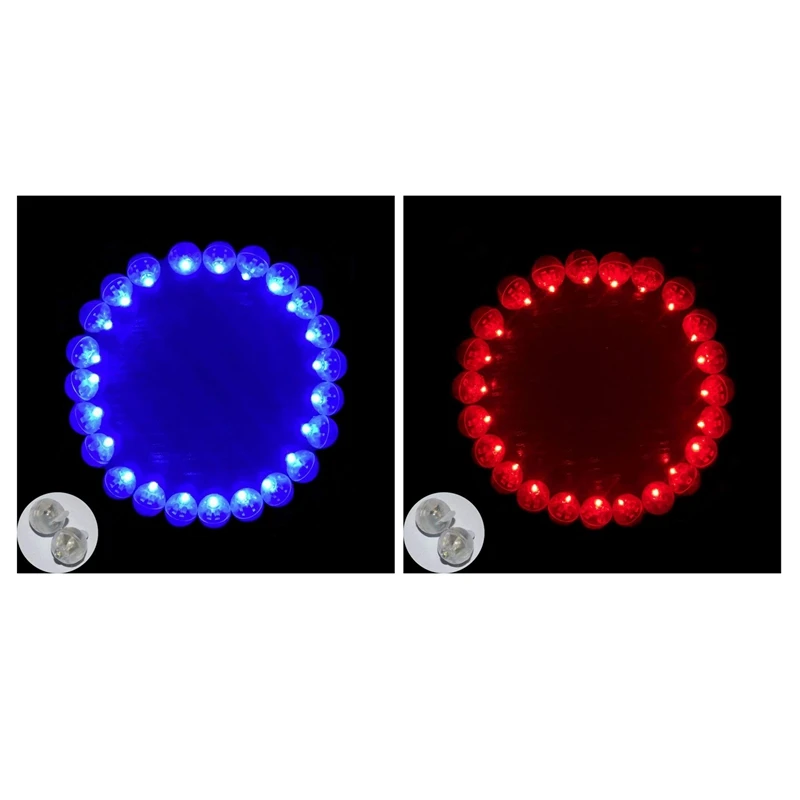 

200 x Round Led Flash Ball Lamp Balloon Light Long Standby Time for Paper Lantern Balloon Light Party Wedding Decoration Red wit