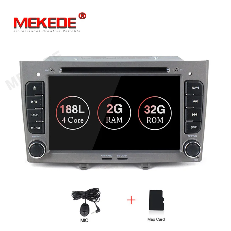 MEKEDE Android 9,1 четырехъядерный автомобильный dvd-плеер gps навигация для peugeot 408 308 308SW аудио Радио стерео 2G ram 32G Rom - Цвет: gray