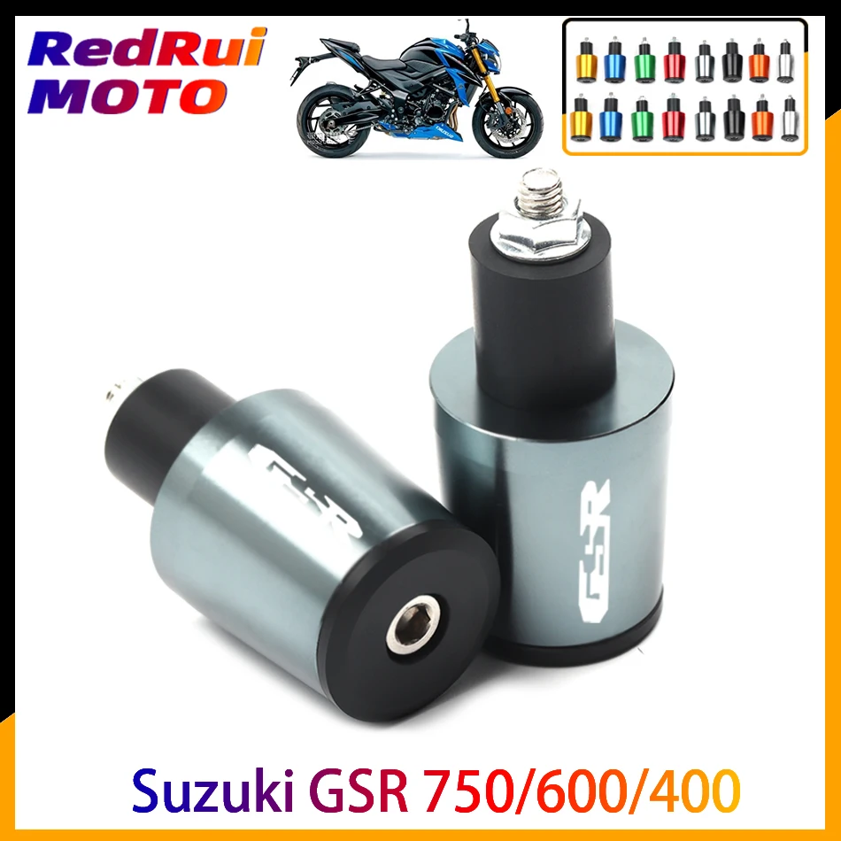 Per Suzuki Gsr 750 600 400 7/8 "22Mm Con Logo(Gsr)8 Colori Accessori Moto Manubrio Cnc Presa Terminale Tappo Manubrio