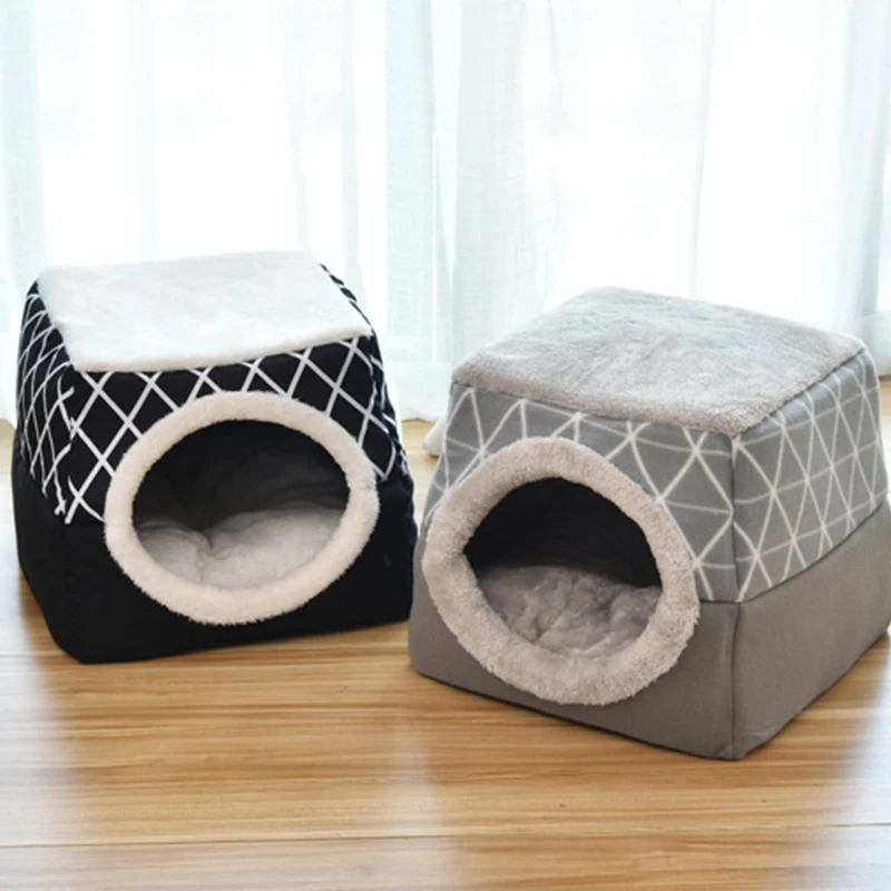 Pet Cat Dog Nest двойного назначения теплый мягкий спальный коврик для домашних
