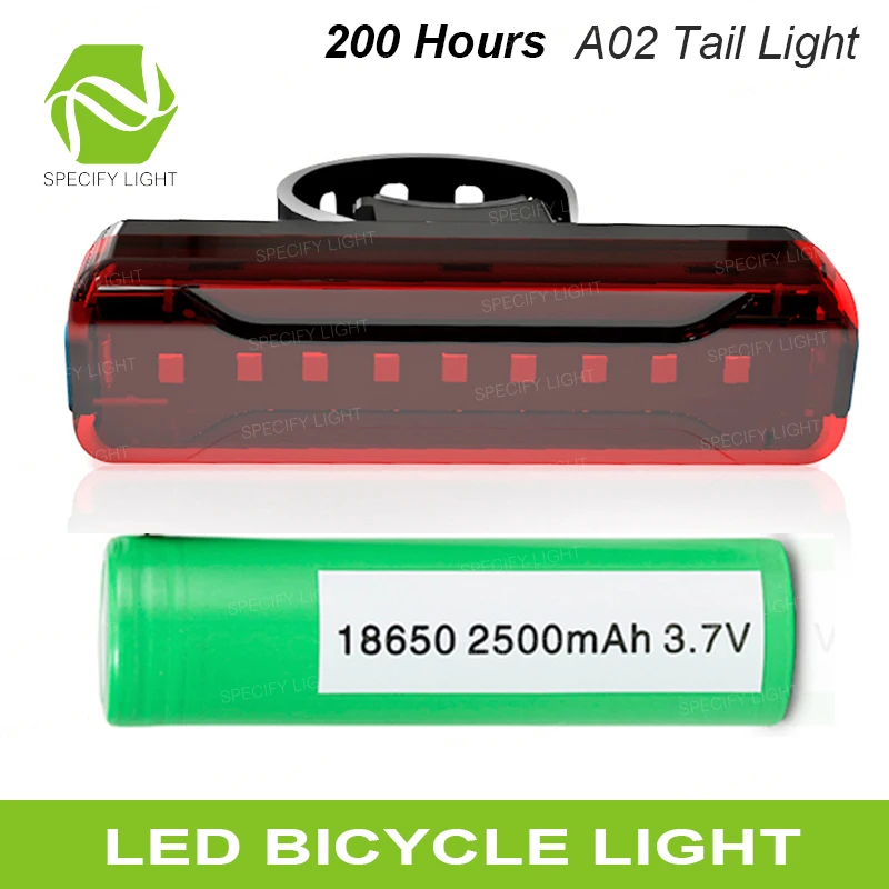 

Bike Bicycle light LED Taillight 5 Modes Rear Tail Safety Warning Cycling Portable Light, USB Style Rechargeable 2500mAh Battery