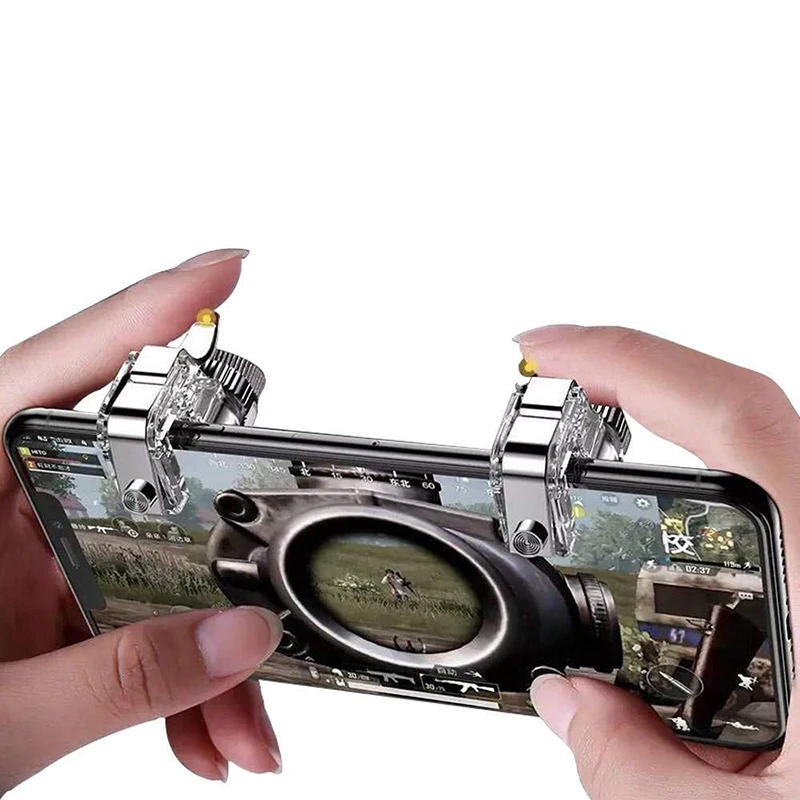 Rovtop Metal Gamepad PUBG Mobile Trigger Control Smartphone Gamepad Controller L1R1 Gaming Shooter for Iphone Android Z2