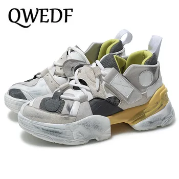 

2019 Men's Chunky Sneakers Buckle strap Superstar Casual Shoes Boys Shoes Man footwear Trainers vulcanized buty meskie X13-70