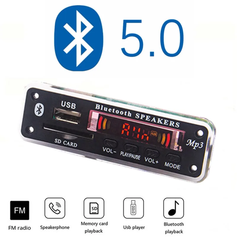 

12V Car fittings mp3 player Bluetooth MP3 decoder board MP3 card reader MP3 Bluetooth module audio accessories with FM radio