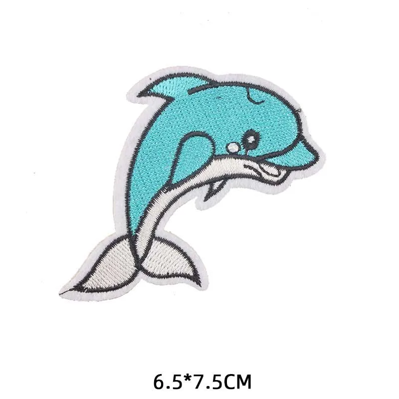 Летняя акула патч с изображением дельфина железа на акуле патчи для одежды DIY Футболка аппликация теплопередачи наклейки полоски на одежде - Цвет: 68