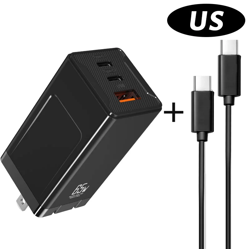 Transpeed GaN 65W Fast Charger 65W USB-C Quick Charge Type-C Wall Fast USB Charger EU US plug For iPhone QC3.0 PD3.0 5V 2A/4.5A 65w charger phone Chargers