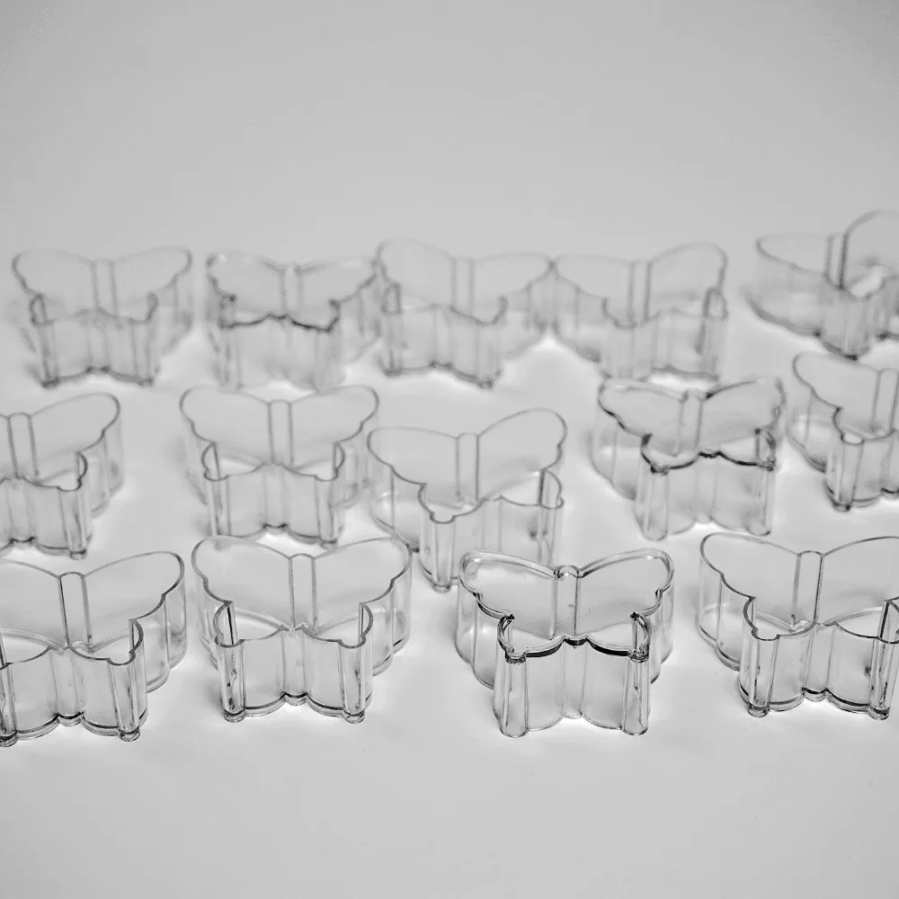High Temperature Resistant Flame Retardant  Butterfly shape PC Candle Holders For Christmas Day Scented  Candle  DIY 20Pcs