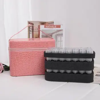 

84 Bottles PU Leather Diamond Painting Charms Rhinestones Tool Storage Bag Case Organizer Beads Diamond Embroidery Storage Box