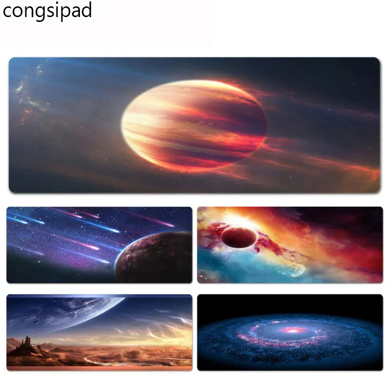 Congsipad космический огонь планеты большой коврик для мыши ПК компьютерный коврик Размер для 30x90x0,2 см коврики для игровой мыши