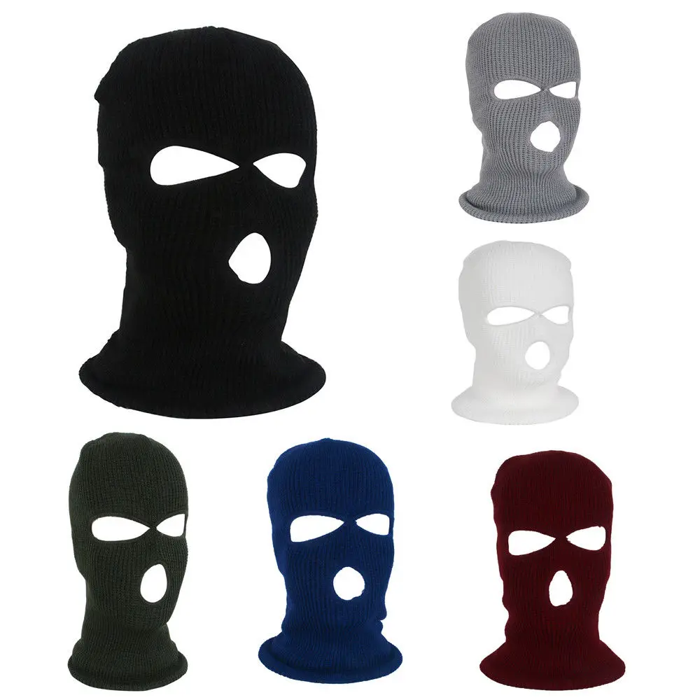 Balaclava Hat Shield Beanie Cap 3 Hole Keep Warm Cycling Knit Ski Mask Bicycle Helmet Snow Winter