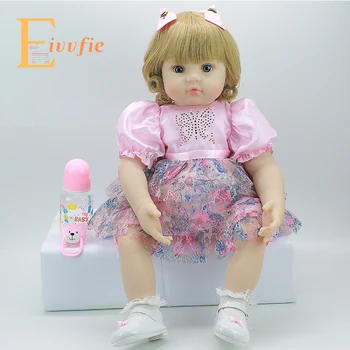 

Reborn doll 58cm soft silicone doll Boneca female doll Brinquedos Lovely reality bebe Surprise Blonde princess reborn doll