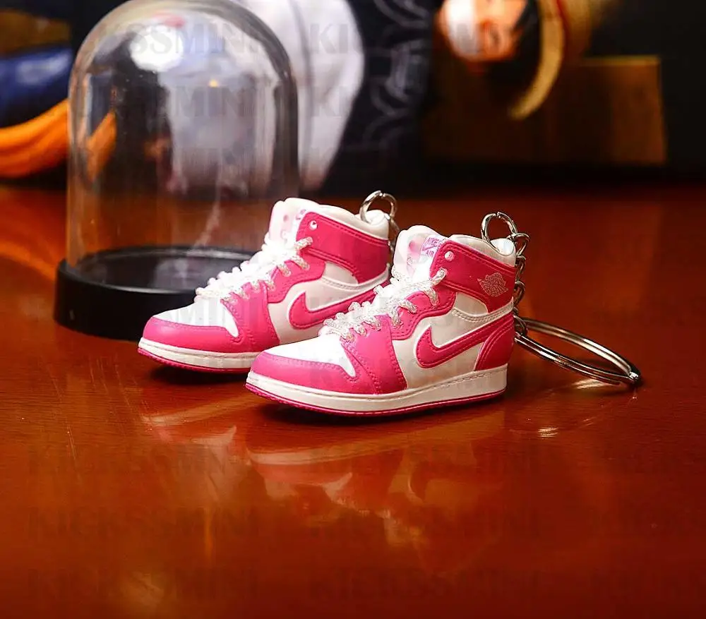 a pair w metal ring Дропшиппинг aj1 Chicago «не для перепродажи Красный» брелок в виде кроссовка Air Jordan 1 3D мини-кроссовки, запатентованный спортивный обувной брелок с кроссовком - Цвет: a pair w metal ring