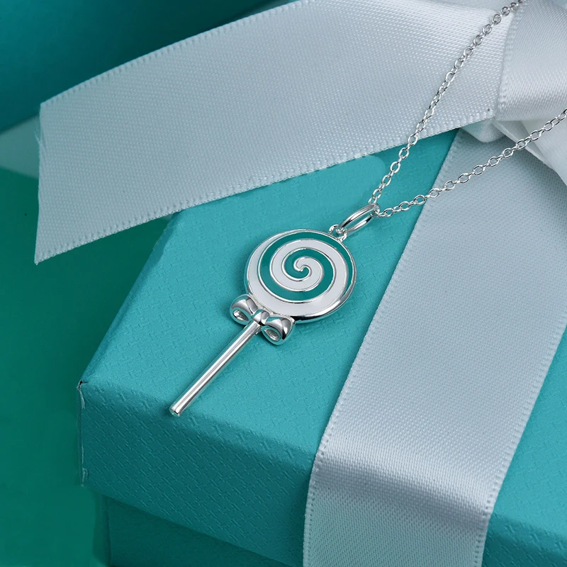 

TIF new women's lollipop key necklace, women's jewelry, Sterling Silver S925 original, send girlfriend engagement, high quality