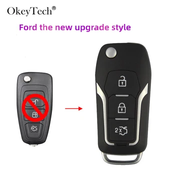 

OkeyTech New 3 Buttons Modified Folding Remote Car Key Shell Cover For Ford F ocus Fiesta C max Mondeo Connect Uncut HU101 Blade