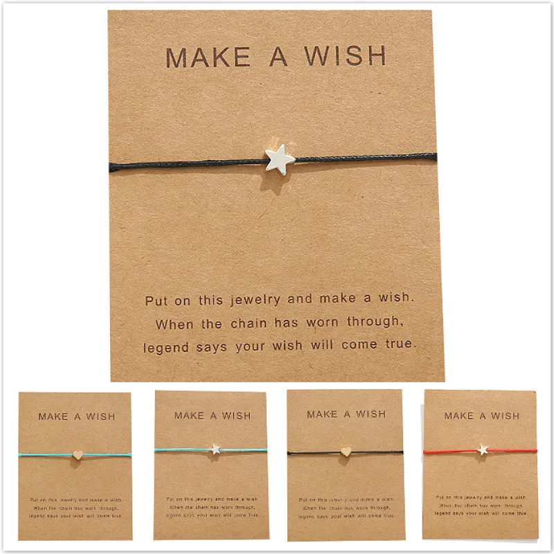 

2019 Fashion Woven Adjustable Bracelet With Card Infinity Love Star Bangles for Girls Jewelry