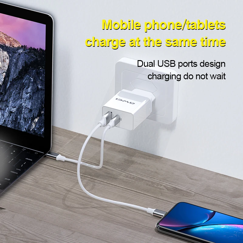 Быстрое зарядное устройство AWEI C 980 18 Вт QC3.0 USB + PD Type быстрое для телефона настенный