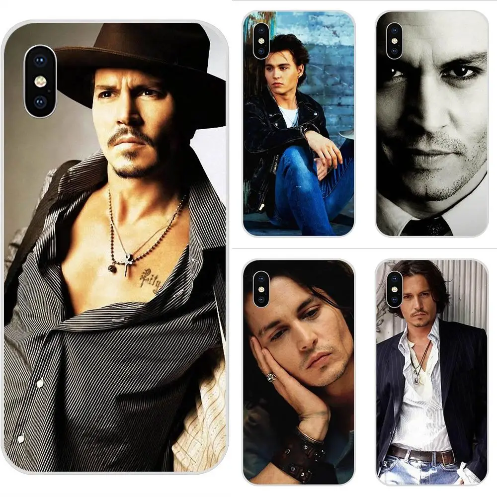 Мягкий чехол для телефона с изображением актера Джони Деппа Apple iPhone 4 4s 5 5C 5S SE 6 6S 7 8
