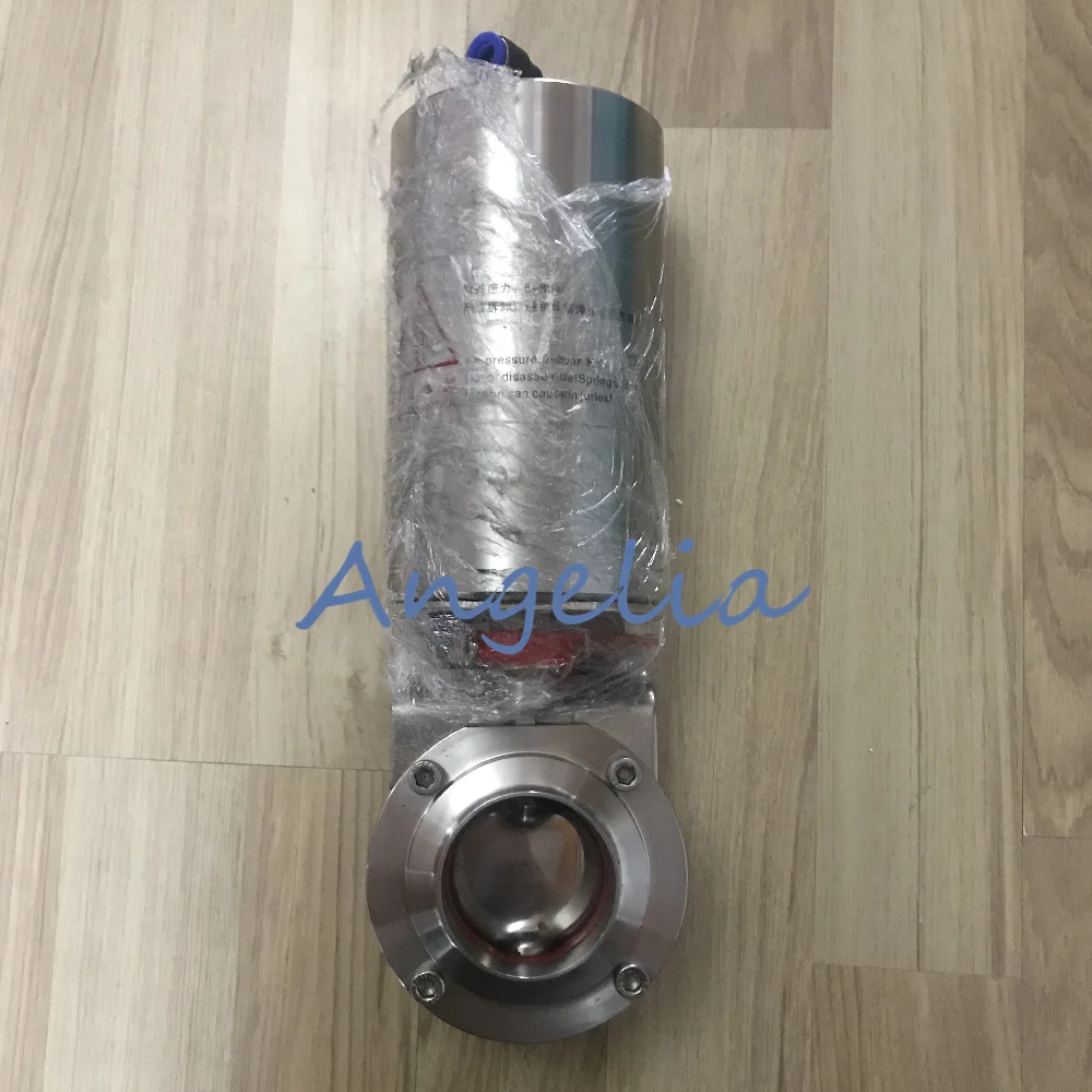 2&quot Welding OD 51mm DN50 Pneumatic Sanitary Butterfly Valve Stainless Steel 304 Actuator Single Acting | Обустройство дома