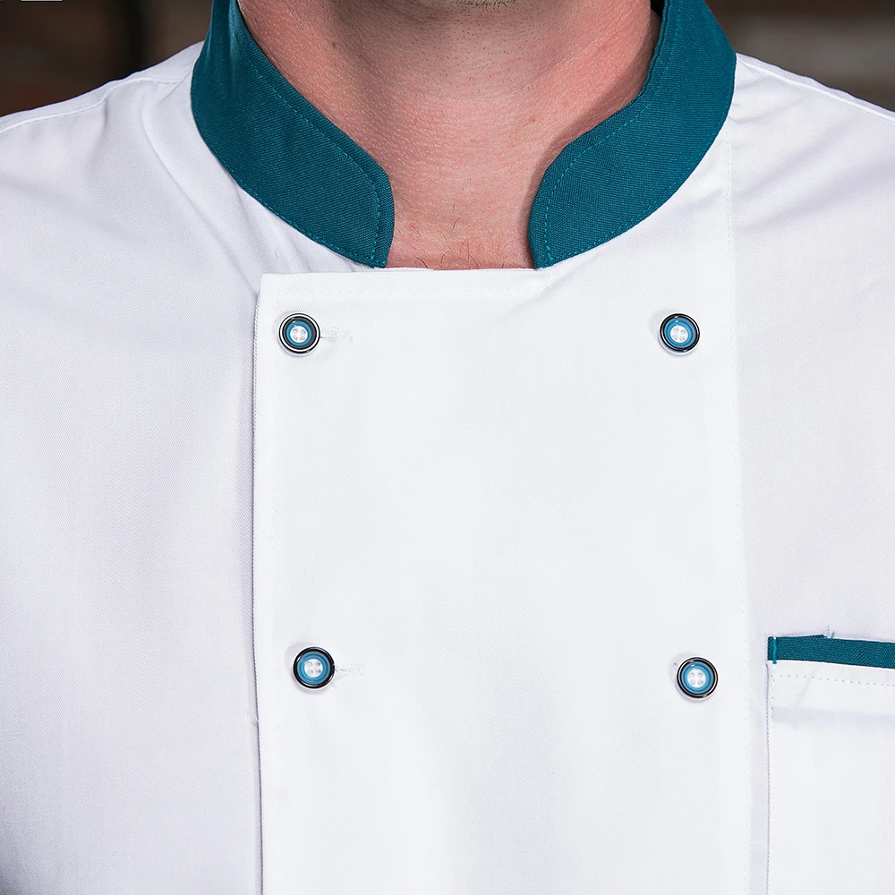 Wholesale Unisex Breathable Cook Wear Chef Jackets Kitchen Chef Uniform Bakery Food Service Short Sleeve restaurant uniforms new
