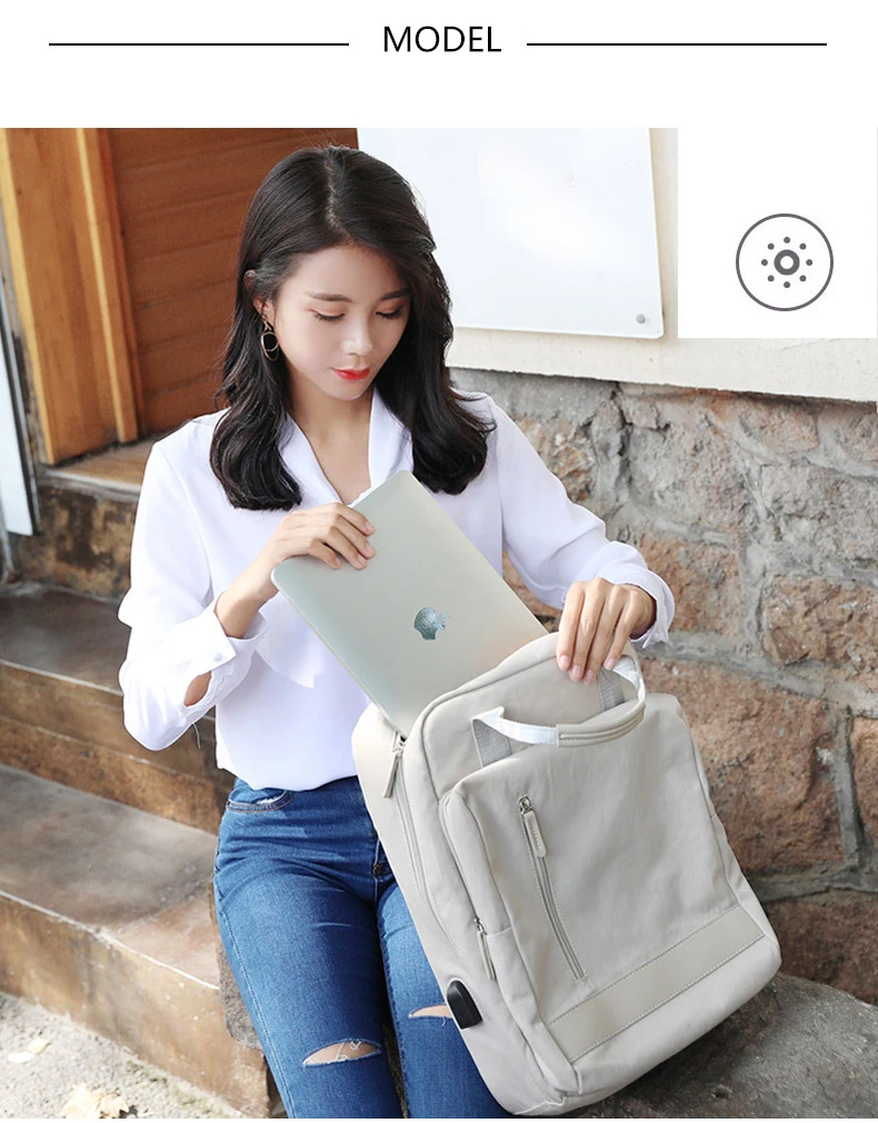 stylish backpack purse Waterproof Stylish Laptop Backpack Women 13.3 14 15.6 inch Korean Fashion Oxford Canvas USB College Backpack Bag Female Mochila best stylish backpacks for work