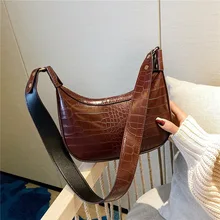 Новинка, Ретро сумка из искусственной кожи с узором «крокодиловая кожа», женская сумка на одно плечо, Диагональная Сумка через плечо для женщин, элегантная