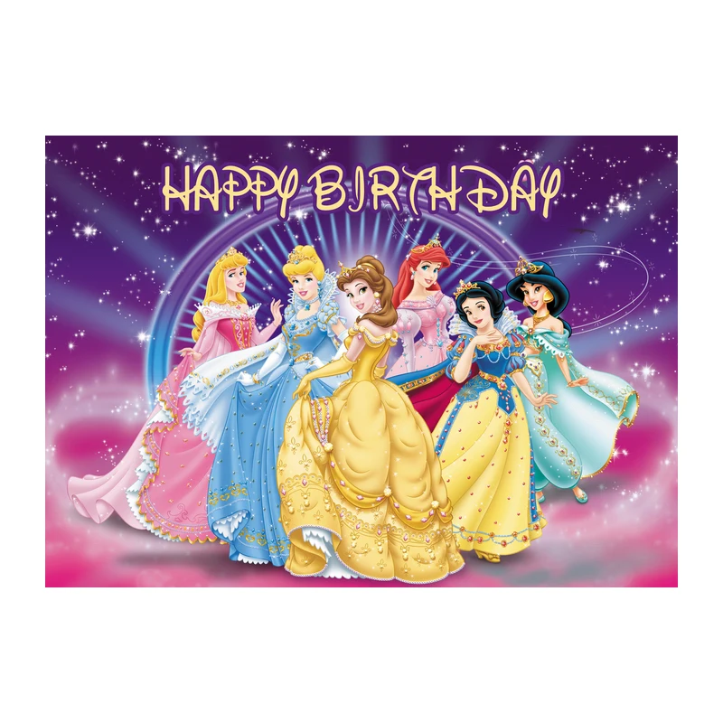 디즈니 공주 파티 생일 배경 Decors 비닐 헝겊 파티 배경  샤워 용품 Cinderelia Sofia Snow White