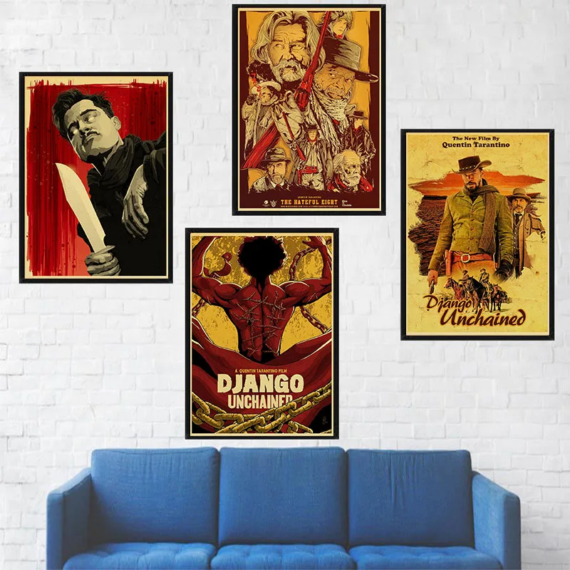 Quentin Tarantino Movie Kill Bill Inglourious Basterds The Hateful Eight Poster High Quality Kraft Paper Home Room Decor