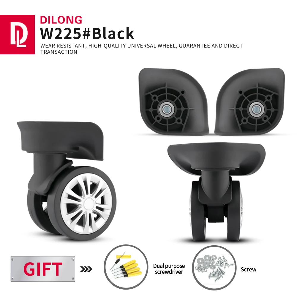 DILONG W225 Password luggage wheel trolley case shock-absorbing accessories suitcase replacement roller durable universal wheel