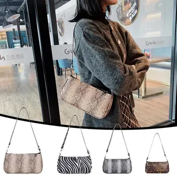 

Retro PU Leather Women Shoulder Bag Leopard Snake Animal Pattern Tote Travel Daily Shopping Handbags 2020 Zipper Hand Bag