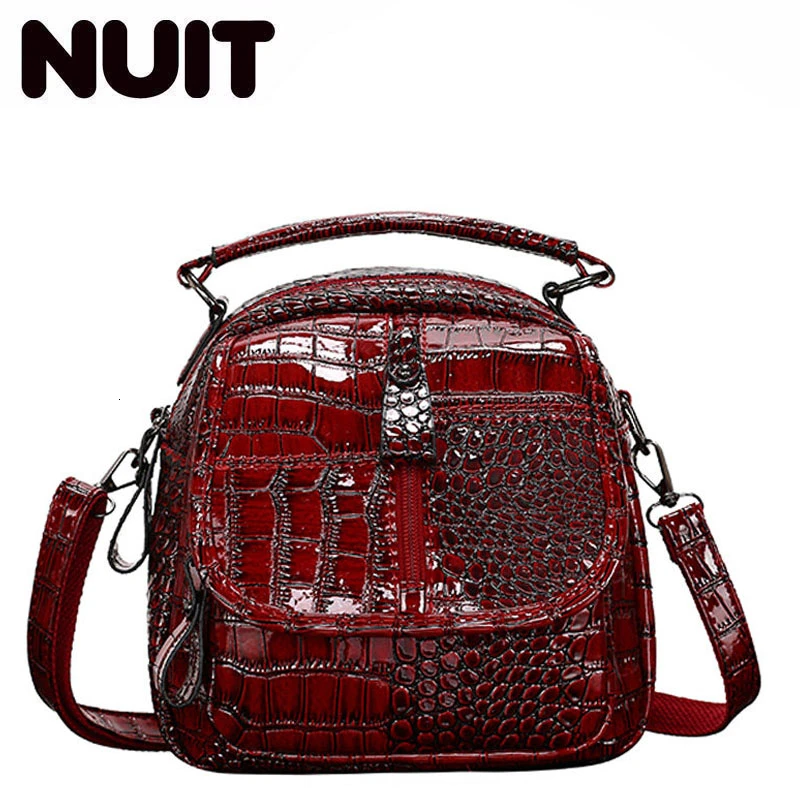 

Women Back Pack Bagpack Crocodile Print Backpack High Quality Pu Leather Backpacks Bagpack For Female Single Shoulder Bags