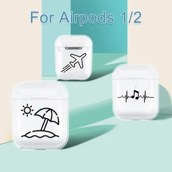 

CASPTM Simple Pattern Earphone Case For AirPods 1 2 3 Case Hard PC Wireless Headphones Cover For Airpods Pro Cover Accessories