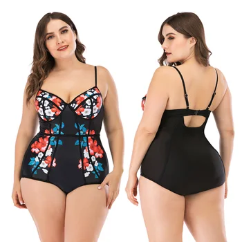 

2020 plus size swimwear women one piece swimsuit plussize swimming swim suit big size beachwwear bathing wear larges size new