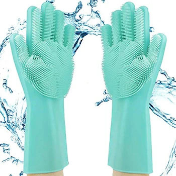 

Magic Silicone Dish Washing Guantes Latex Garden Rubber Gloves Bpa Free Kitchen Accessories Dishwashing Household Cleaning Brush