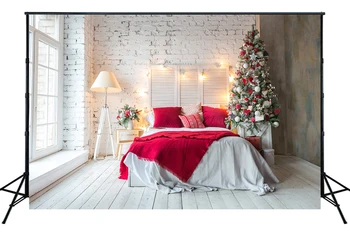 

Christmas Backdrop Xmas Tree Light Strings Decorations For Warm Bedroom Kids Portrait Shoot Background Photo Booth Banner W-3495