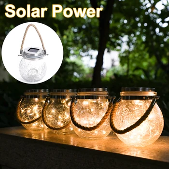 

Solar Lamp Mason Jar Lights Pathway LED Fairy Light Yard Lawn Landscape Light For Party Holiday Decoration D30