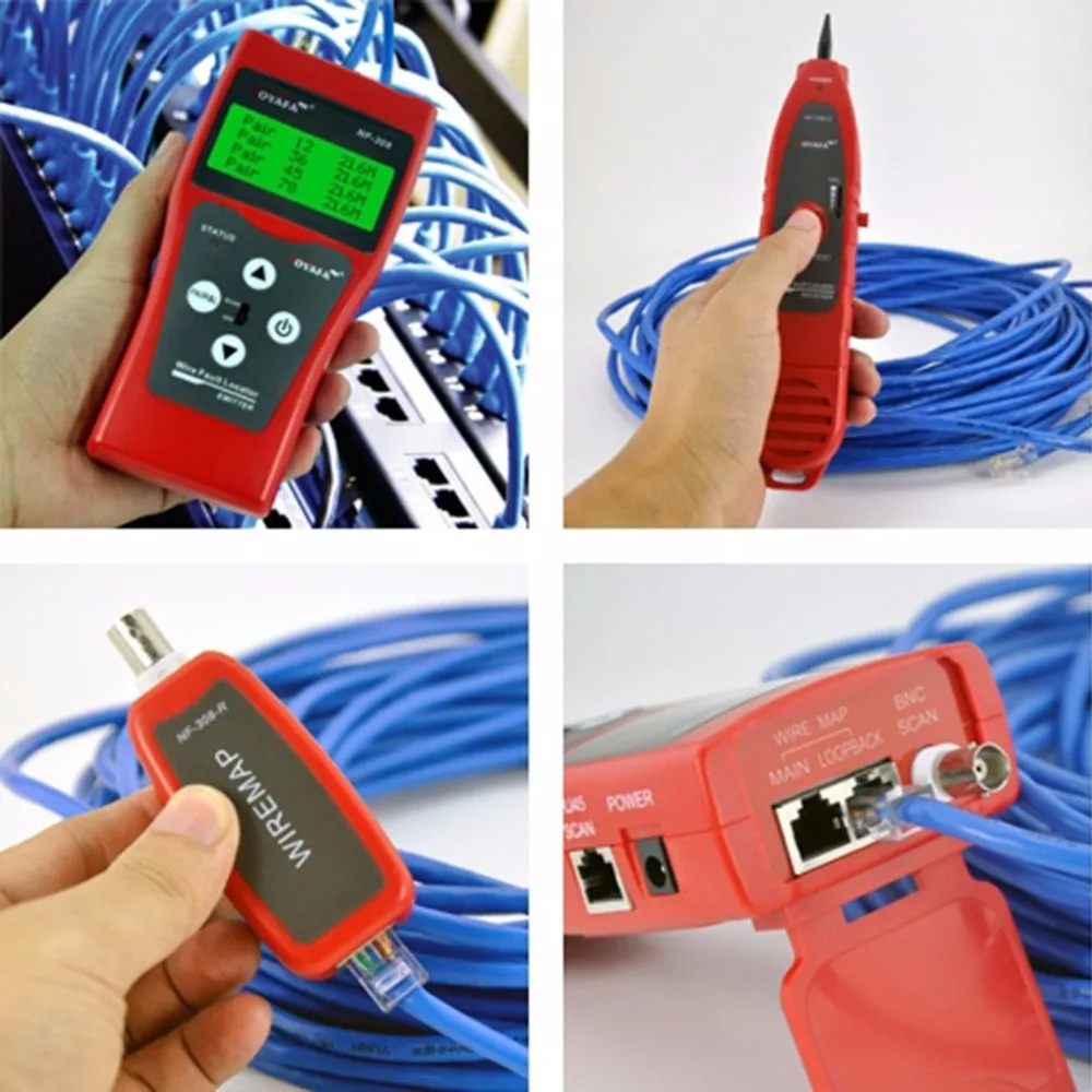 Noyafa NF-308 Multipurpose LCD Display Network Telephone Cable Tester Tracker Line Finder Wire Tester Cable Locator