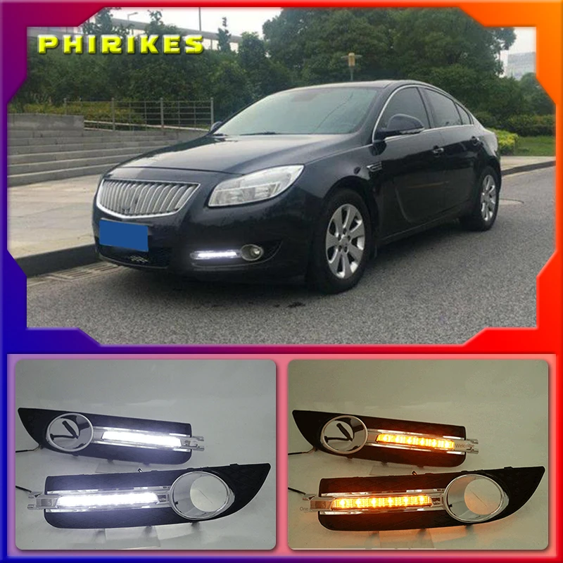 

2PCS LED DRL Daytime Running Light Daylight With Turn Signal Lamp For Buick Regal 2009-2013