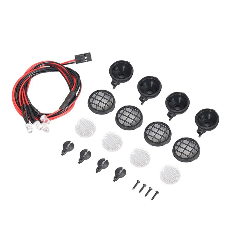 

4 LED white lights with lampshades, RC car parts