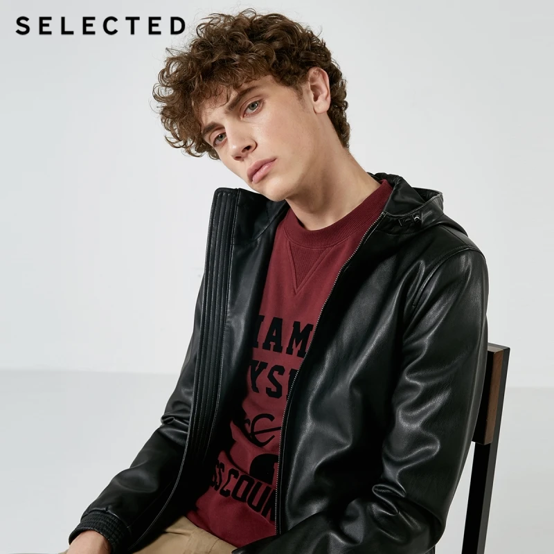 

SELECTED Men's Spring Long-sleeved Hooded PU Jacket S|4183P3507