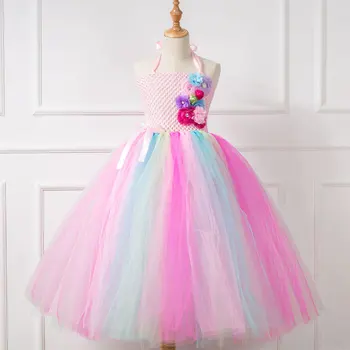 

Children Christmas Costume for Baby Girls New Years Eve Dress Toddler Cute Flower Rainbow Dresses Girls Princess Costume
