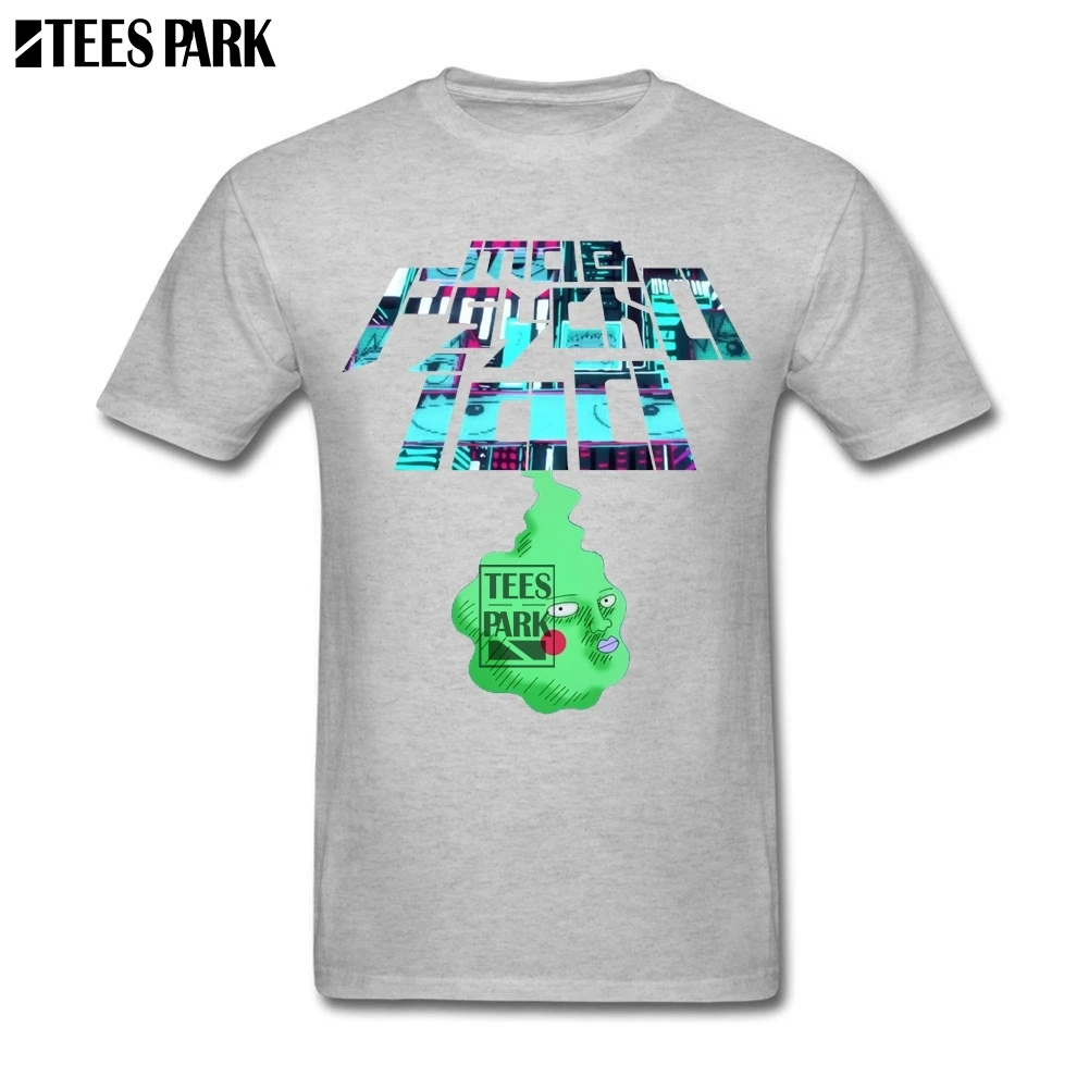 Тройник уличная Mob Psycho 100 Dimple Ретро футболки Crewneck дизайн Мужская футболка Униформа очень дешево - Цвет: Серый