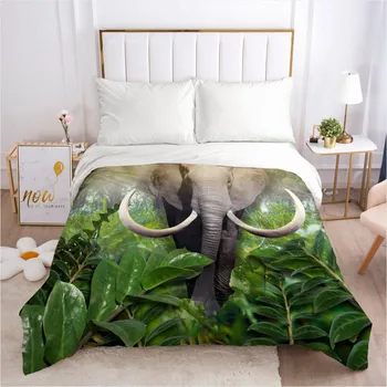 

3D Custom Design Animal Elephant Duvet Covers Comforter Case Bedding Sets Quilt Covers 265*230cm King Size White Bedding Bag
