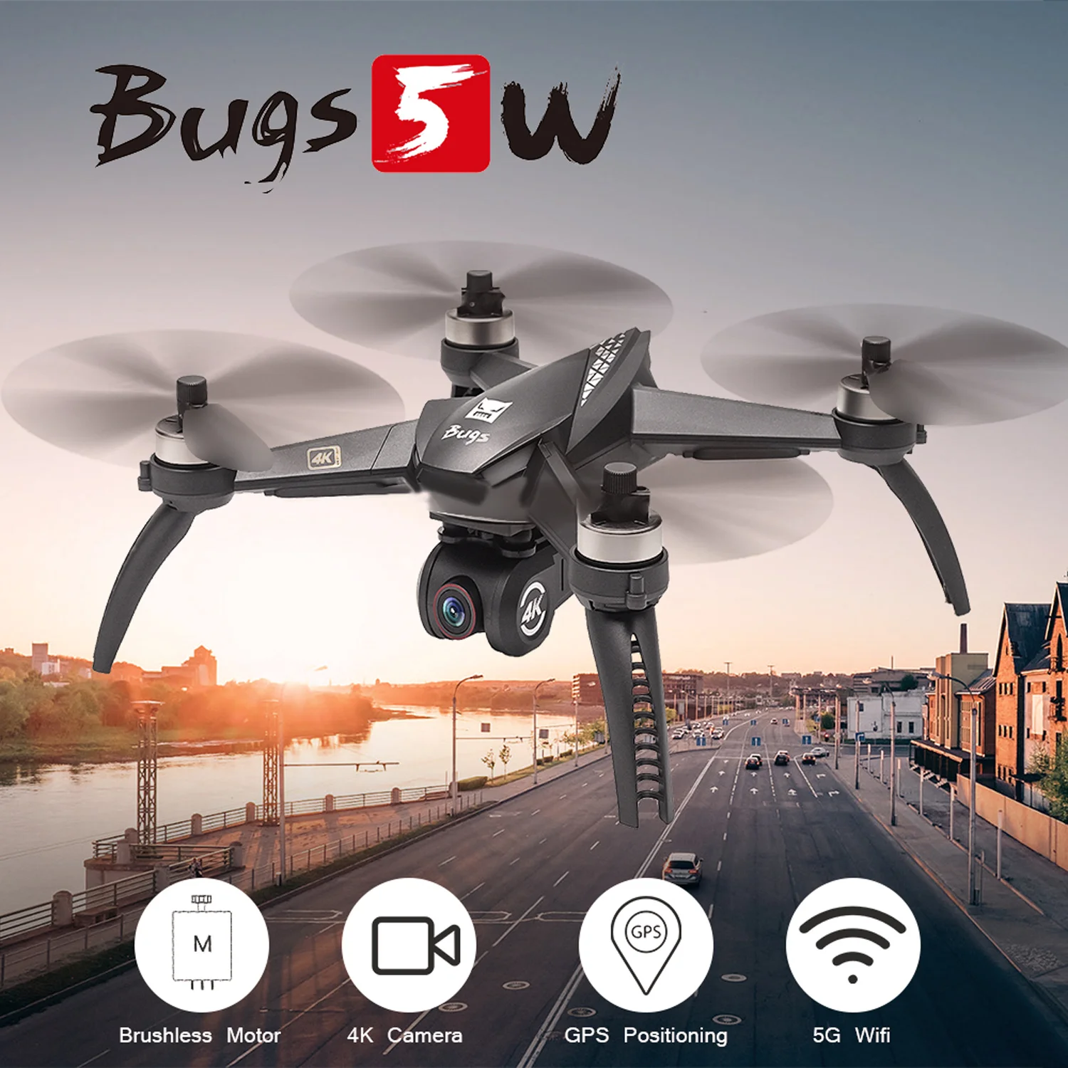 MJX Bugs 5 Вт B5W GPS Радиоуправляемый Дрон с камерой HD 4K 5G Wifi бесщеточный квадрокоптер